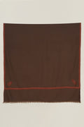 Sozni Zarina Hashiya Corner Buti Hand Embroidered Pashmina Shawl Wood