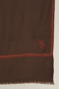 Sozni Zarina Hashiya Corner Buti Hand Embroidered Pashmina Shawl Wood