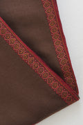 Sozni Zarina Hashiya Corner Buti Hand Embroidered Pashmina Shawl Wood