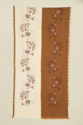 Kashmir Loom Kani Farwah Hand woven Cashmere Scarf Ivory Tobacco