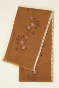 Kashmir Loom Kani Farwah Hand woven Cashmere Scarf Ivory Tobacco