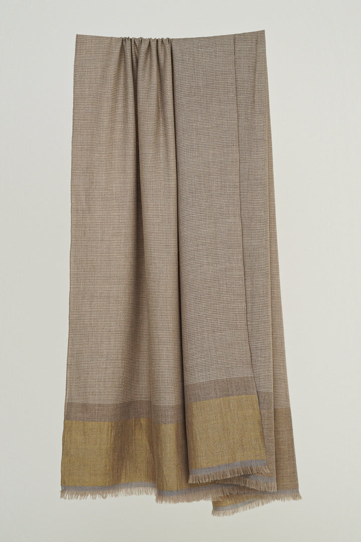Metallic Cashmere Stripes Shawl and Stole | Kashmir Loom