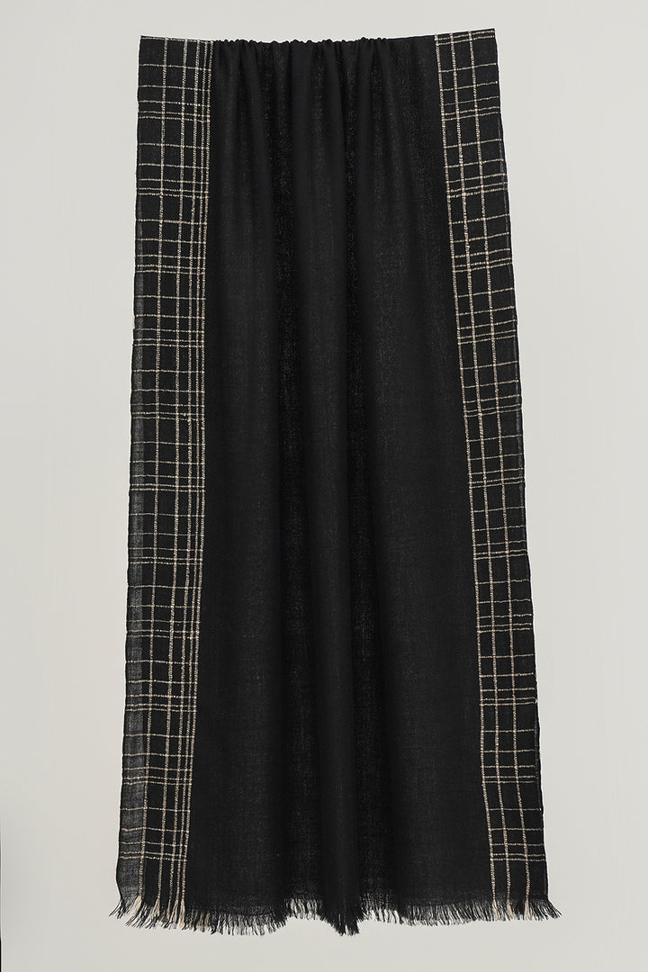 Cashmere Check Women's Stole | Kashmir Loom