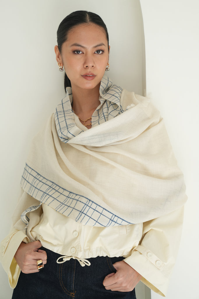Handwoven Cashmere Twill Weave Stole | Kashmir Loom