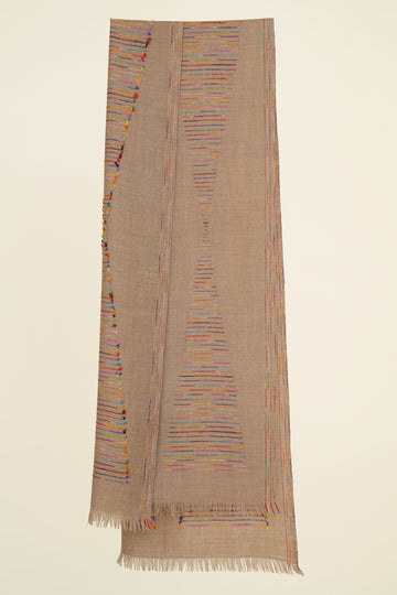 Handwoven Cashmere Ikat Scarf | Kashmir Loom