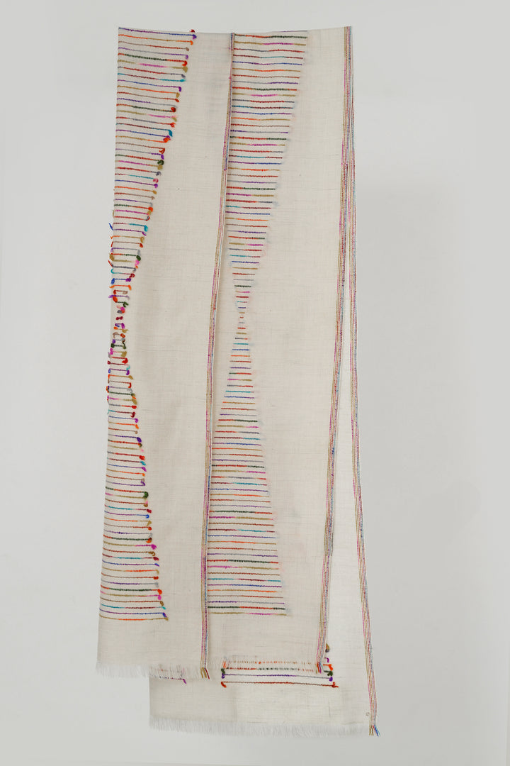 Kashmir Loom Upcycle Cashmere Scarf Ivory