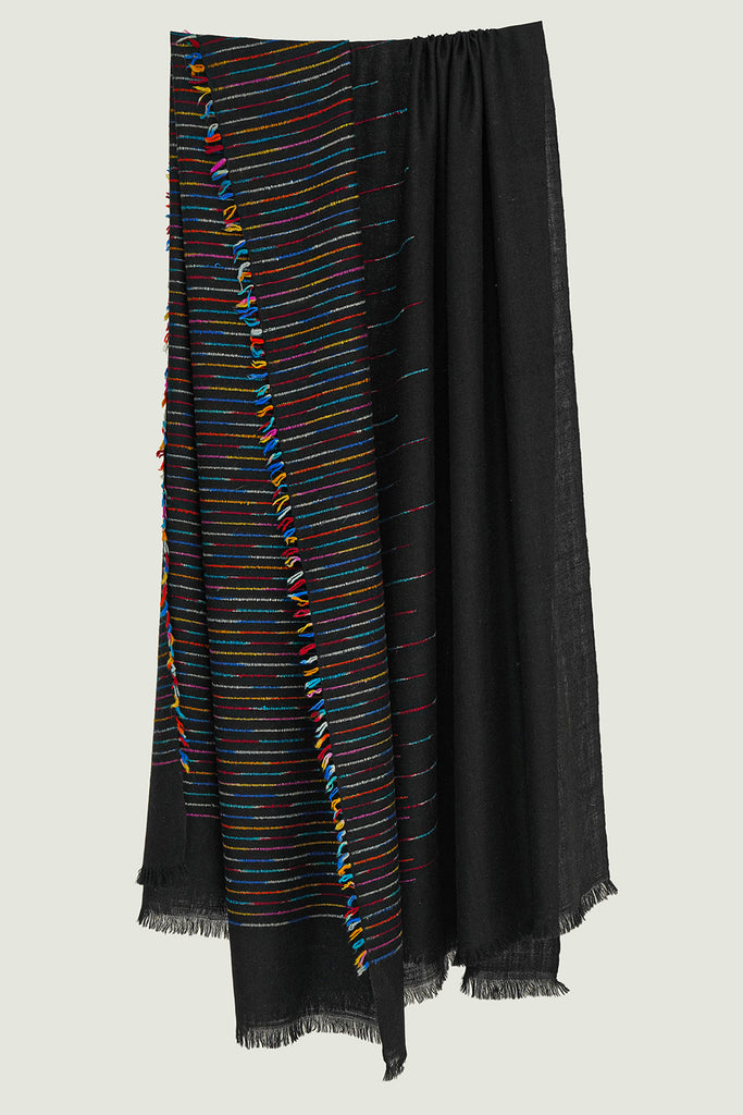 Handwoven Cashmere Ikat Shawl | Kashmir Loom