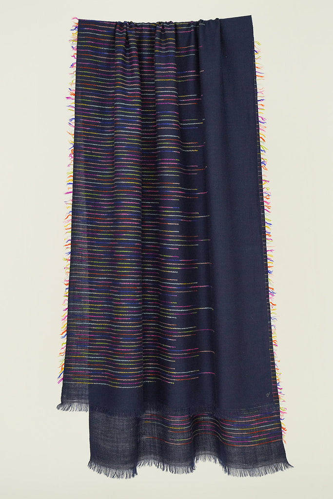 Handwoven Cashmere Ikat Stole | Kashmir Loom