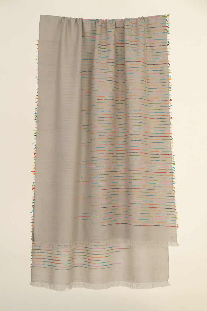 Handwoven Cashmere Ikat Stole | Kashmir Loom