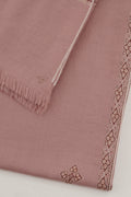 Kahsmir Loom Sozni Viyana Hashiya Buti Hand Embroidered Pashmina Shawl Blush