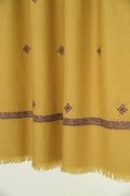 Kashmir Loom Sozni Viyana Hashiya Buti Hand Embroidered Pashmina Shawl Gild