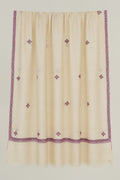 Kashmir Loom Sozni Viyana Hashiya Buti Hand Embroidered Pashmina Shawl Ivory
