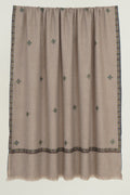 Kashmir Loom Sozni Viyana Hashiya Buti Hand Embroidered Pashmina Shawl Natural