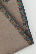 Kashmir Loom Sozni Viyana Hashiya Buti Hand Embroidered Pashmina Shawl Natural