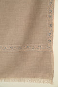 Kashmir Loom Sozni Wardah Hashiya Hand Embroidered Pashmina Shawl Natural