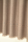 Kashmir Loom Sozni Wardah Hashiya Hand Embroidered Pashmina Shawl Natural