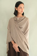Kashmir Loom Sozni Wardah Hashiya Hand Embroidered Pashmina Shawl Natural