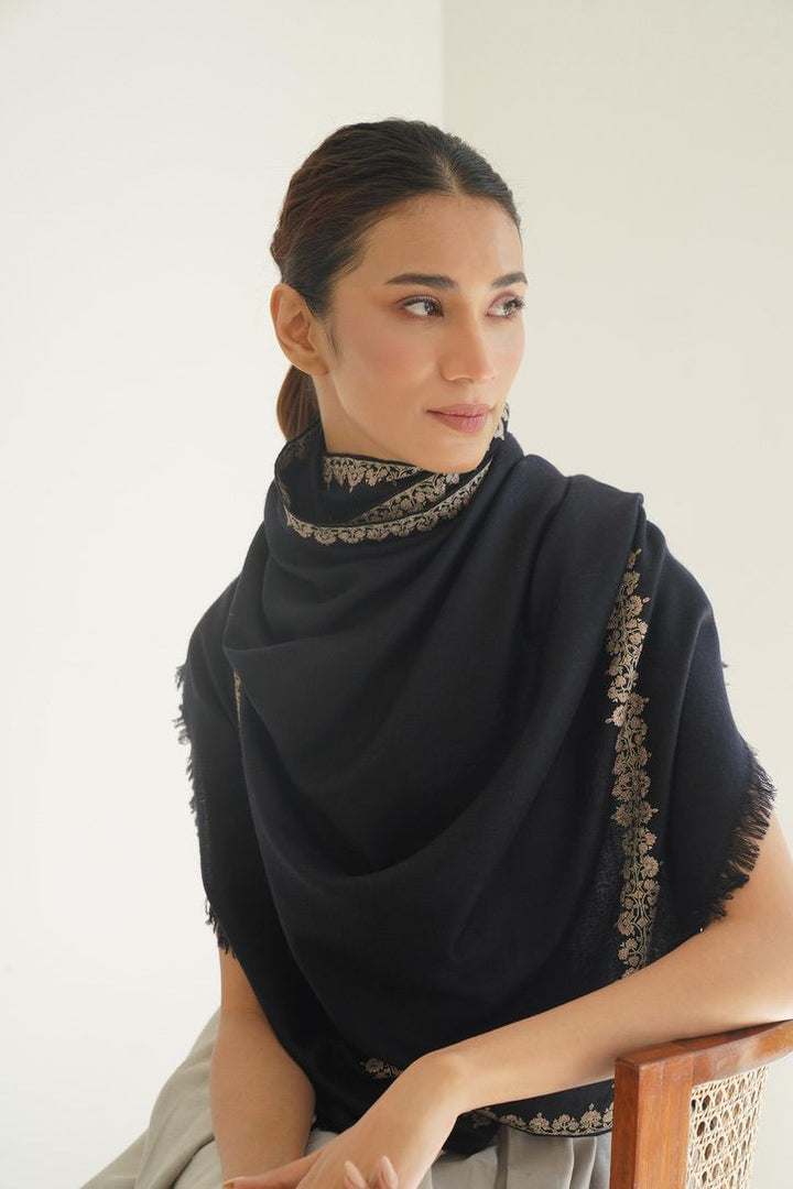 Kashmir Loom Avin Baildar Hand Embroidered Pashmina Stole Pencil