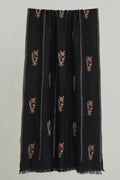 Kashmir Loom Ziah Khatrast Hand Embroidered Pashmina Stole Black