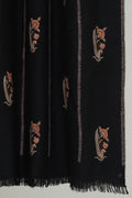 Kashmir Loom Ziah Khatrast Hand Embroidered Pashmina Stole Black