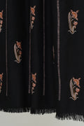 Kashmir Loom Ziah Khatrast Hand Embroidered Pashmina Stole Black