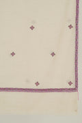 Kashmir Loom Sozni Viyana Hashiya Buti Hand Embroidered Pashmina Shawl Ivory