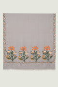 Kashmir Loom Kani Falak Buta Palledar Hand Woven Large Pashmina Shawl Grey