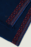 Kashmir Loom Mirab Hashiya Hand Embroidered Pashmina Stole Midnight