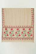 Kashmir Loom Kani Surkh Gulab Palledar Hand Woven Oversize Pashmina Shawl Kuklihut