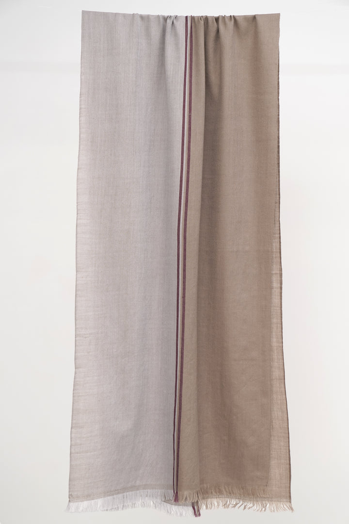 Kashmir Loom | Fifty Fifty Shitake Oslo Rouge Scarf