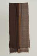 Kashmir Loom | Fifty Fifty Taupe Wood Gold Scarf