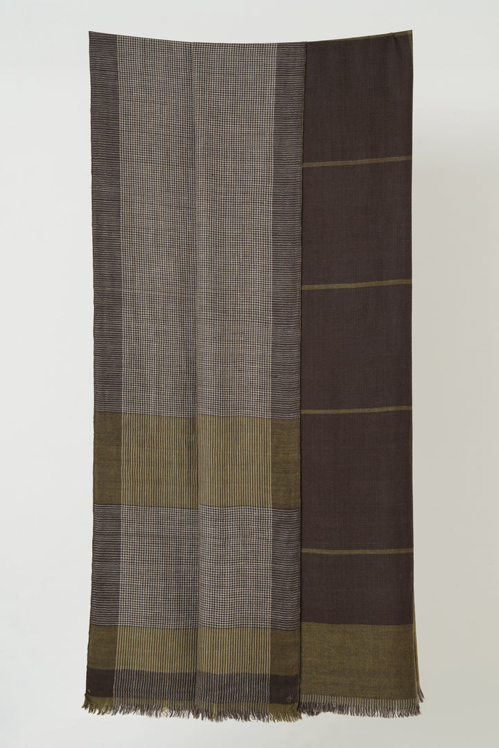 Kashmir Loom Harper Cashmere Large Shawl Mosswood