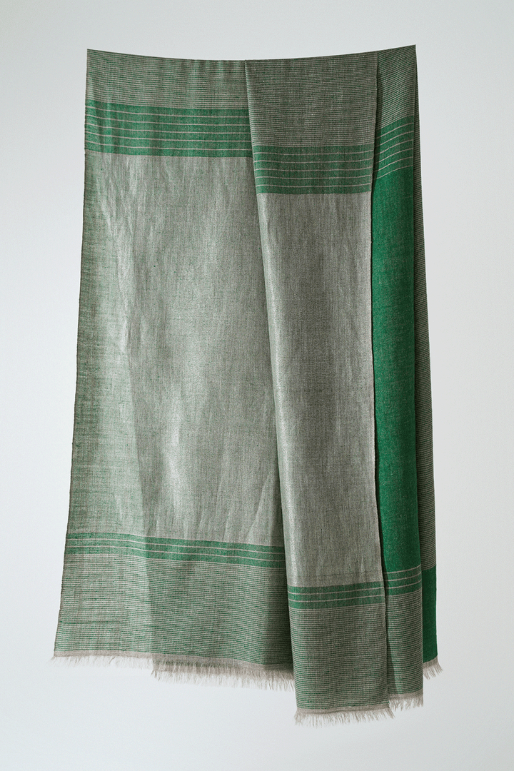 Metallic Cashmere Stripes Shawl | Kashmir Loom