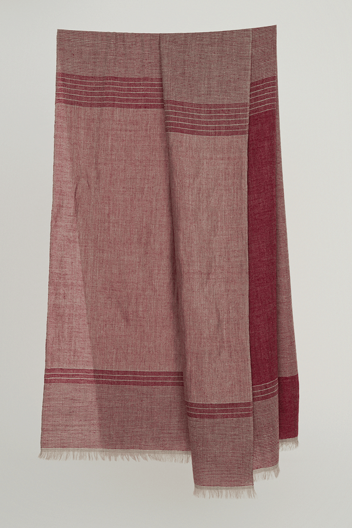 Metallic Cashmere Stripes Shawl | Kashmir Loom