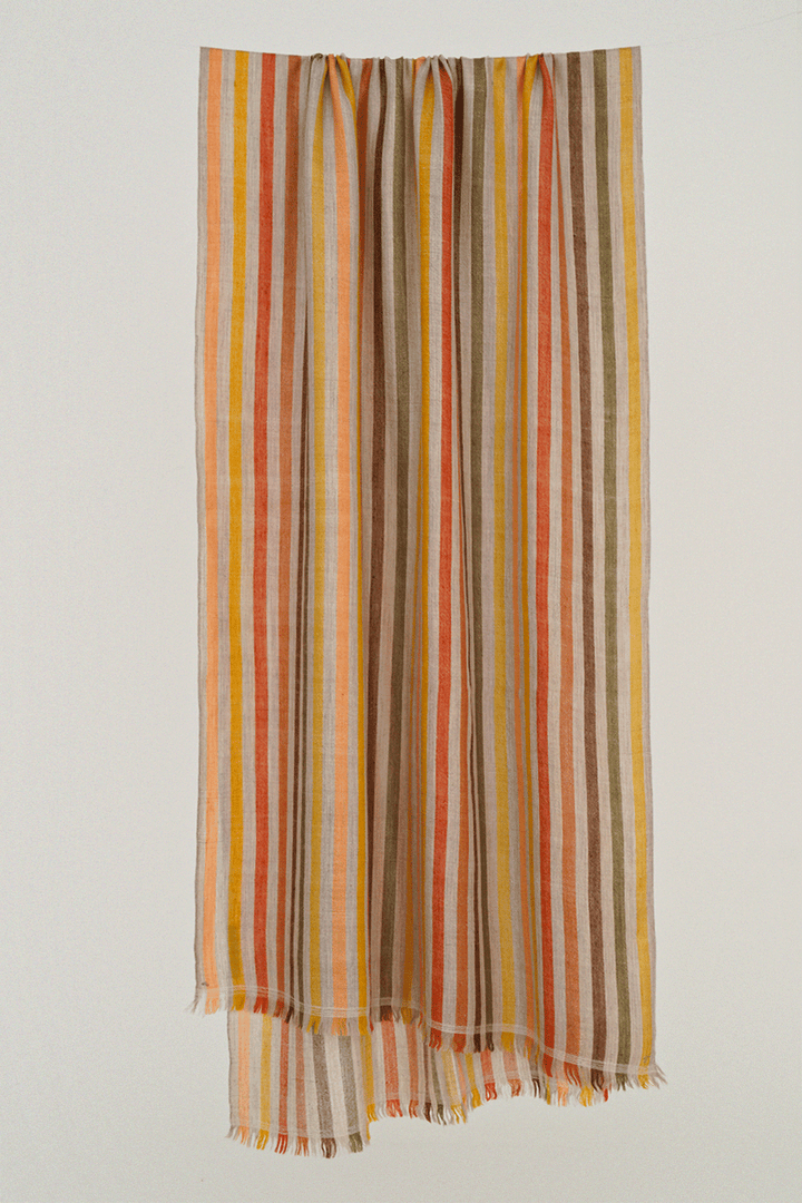 Cashmere Stripe Women's Stole | Kashmir Loom