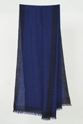 Kashmir Loom Poem Cashmere Stole Cobalt Black