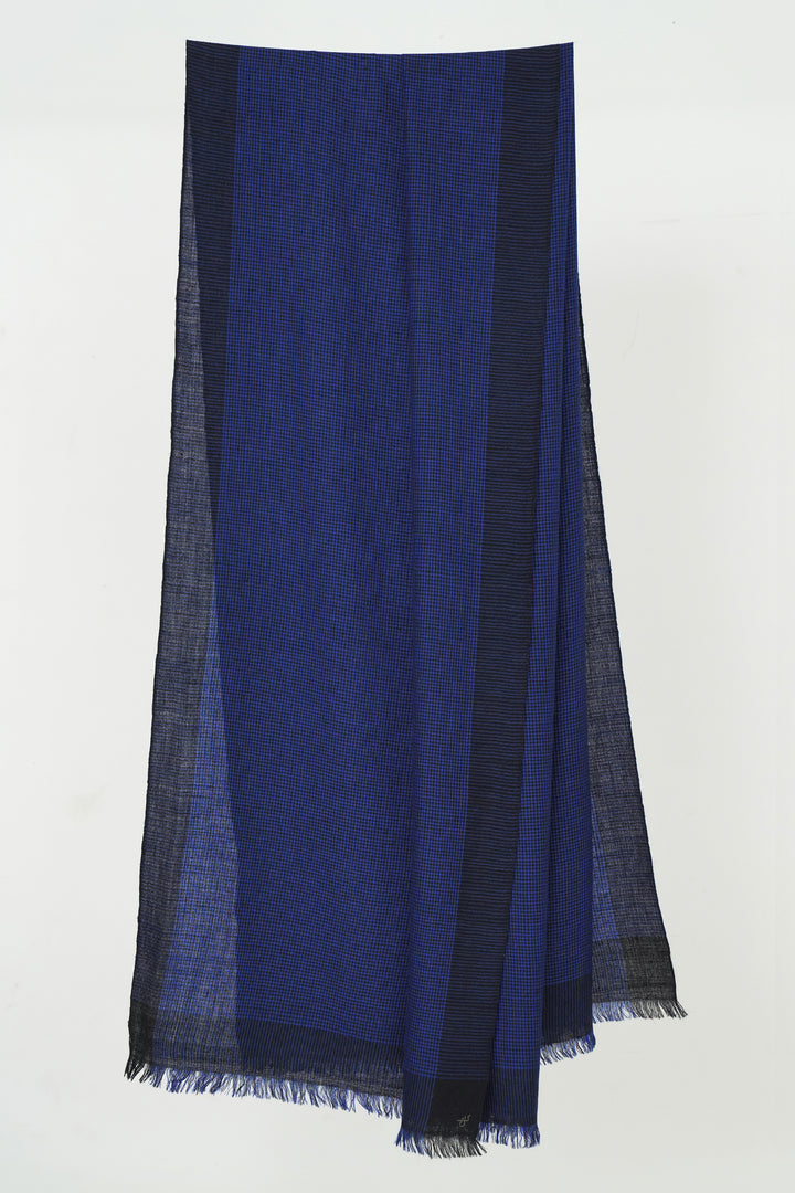 Kashmir Loom Poem Cashmere Stole Cobalt Black