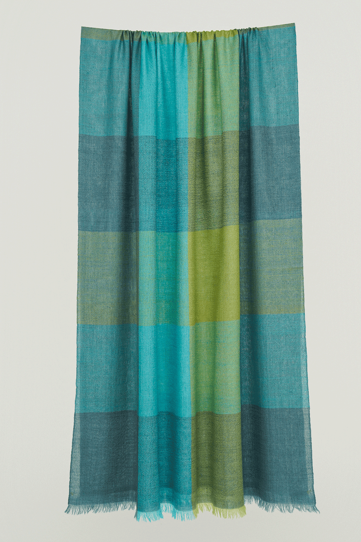 Cashmere Color block Women's Shawl | Kashmir Loom