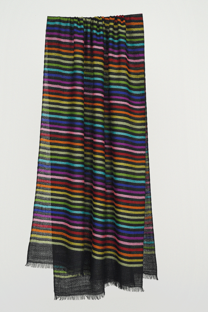 Cashmere Stripe Women's Stole | Kashmir Loom