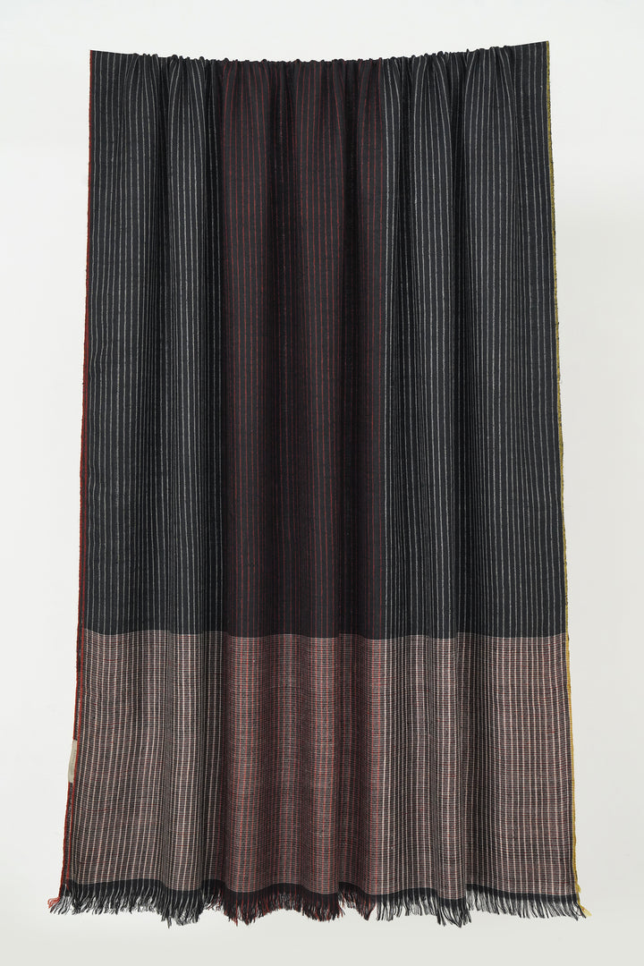 Kashmir Loom Rhythm Cashmere Large Shawl Emberstone