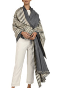 Cashmere Oversize Stripes Shawl | Kashmir Loom