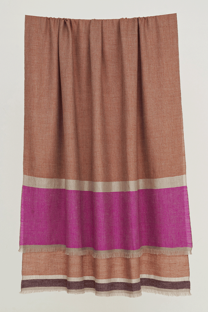 Metallic Cashmere Color Block Shawl | Kashmir Loom