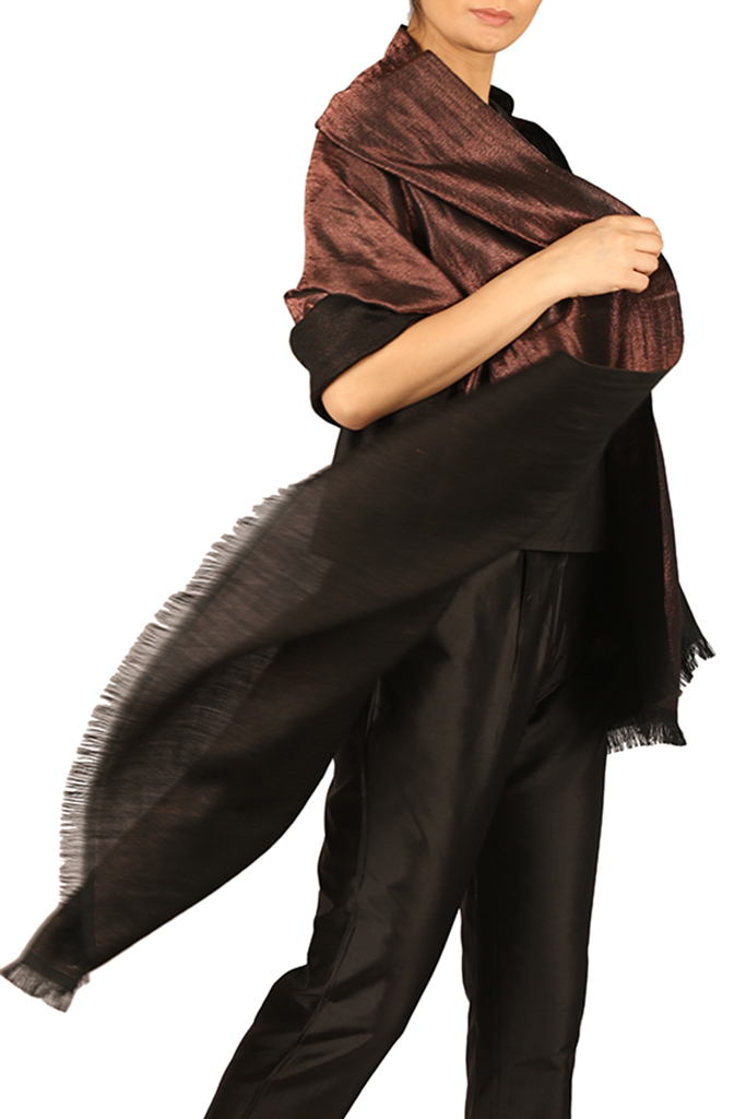 Handwoven Metallic Cashmere Shawl | Kashmir Loom