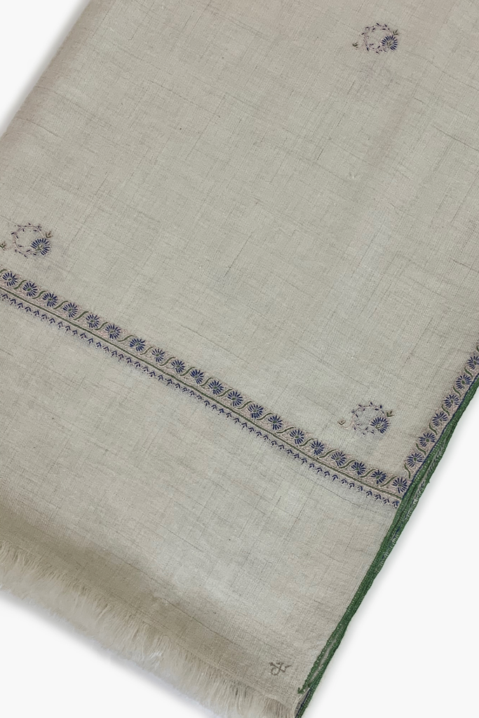 Flower Buti Hand Embroidered Pashmina Shawl | Kashmir Loom
